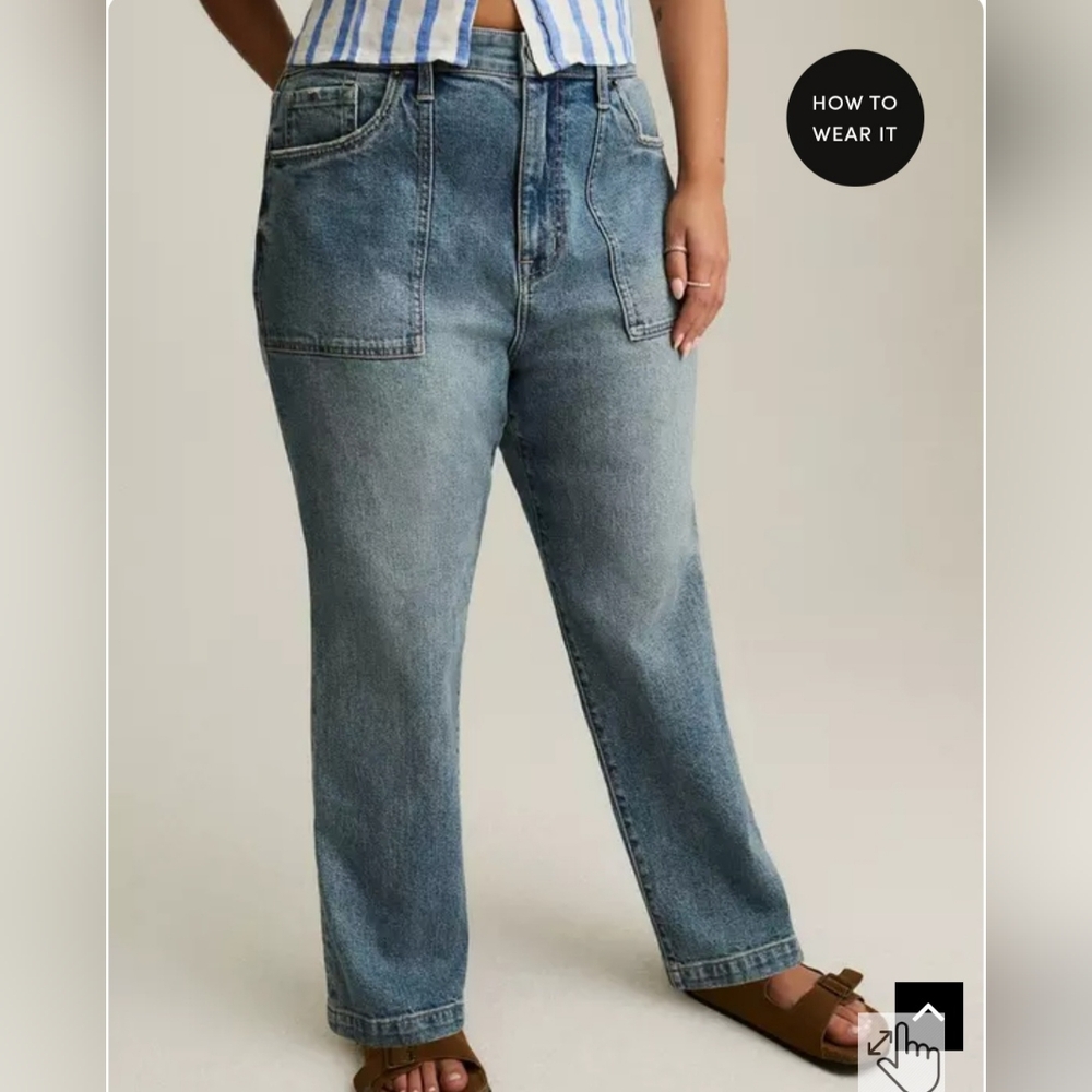 Torrid Blue Relaxed Jeans with Vintage Wash